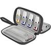 BUBM Unità flash USB a doppio strato Custodia da trasporto, organizer da viaggio per unità chiave/Memory Stick USB/Disco U/Cavi e altri accessori elettronici (L, Nero)