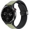 Koelaa 20mm Cinturini Compatibile con Amazfit GTR Mini/Bip 3 Pro/GTR 42mm/GTS/GTS 4/GTS 4 Mini/GTS 2e/Bip Lite, Silicone + Pelle Cinturino Cinturino con Chiusura Magnetica-Verde Scuro