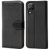 Verco custodia per Huawei P40 Lite, Case per Huawei P40 Lite Cover PU Pelle Portafoglio Protettiva, Nero