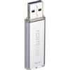 SecuX Forte - Chiavetta USB 3.2 Gen 1 con crittografia XTS-AES, autenticazione password, blocco automatico, involucro in metallo argentato (64 GB)