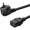 Eonvic Cavo di alimentazione 250V 16A Schuko CEE 7/7 maschio IEC 320 C19 femmina nero 3 metri