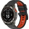 SeNool 26mm QuickFit Cinturino per Garmin Enduro 3/Fenix 8 51mm/Epix 2 Pro 51mm, Traspirant Silicona Cinturino per Garmin Fenix 7X Pro Solar/Fenix 7X/Fenix 6X GPS/Fenix 6X Pro - Grigio Arancione