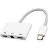 zoyuzan Accessorio per cuffie da USB C a jack da 3,5 mm DAC tipo C (3 in 1) per Apple per iPhone 15 Pro Max per iPad Air 4 Mini 6 Compatibile con Samsung Audio Aux Cavo per auto Connettore per microfono di