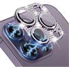 WoPail Diamante di Cristallo Protezione Fotocamera per iPhone 14 Pro/14 Pro Max, Donna Bling Anello Protezione Fotocamera Alluminio 9H Protettore Vetro Temperato Fotocamera per iPhone 14 Pro - Viola