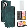 IUQXU Cover per Honor 400 Pro 5G Libro con Pellicola Vetro Temperato [Blocco RFID] Antiurto Supporto Custodia in Pelle Portafoglio per Honor400 Pro Honor 400Pro Honor400Pro Verde