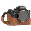 MegaGear Sony Alpha A7S II, A7R II, A7 II Ever Ready Custodia metà copertura in Vera pelle per Fotocamera con Tracolla - Marrone - MG1130