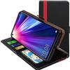 ebestStar - Cover per Honor 20, Custodia Libro Protezione Portafoglio, Pelle PU Porta Carte, Nero/Rosso