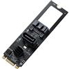 MZHOU Scheda di espansione NVME PCI-E a 2 porte SATA 3.0, Adattatore per hard disk M.2 KEY-M/B a SATA 6G NGFF - Compatibile con WINXP/WIN7/8/10/11/LINUX