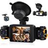 SIXWIN 4 Canali Dashcam Auto 360°, 4 Telecamera, HD 1080P Anteriore e 480P Posteriore Sinistra Destra, 2.4 Pollici Schermo IPS Dash Cam con Nachtsicht,G-Sensor,24/7 Parkmodus,Loop-Aufnahme