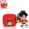 Derhom Airpods 3 Silicone Case Funny Cute Fashion Soft Cartoon Cover Skin Compatible for Apple Airpods 3 [Serie Cartone Animato con Bambola] (Luffy)
