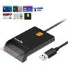 ROCKETEK Lettore Di Smart Card USB - Chip Card USB-CAC Militare DOD, Con Adattatore Di Accesso Pubblico/Carta D'identità/Carta SIM/Chip Di Banca IC, Compatibile Con Windows XP/Vista/7/8 /10, Mac OS