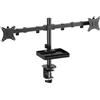 AD ADVANCE - XTENDMOUNTS Dual, Supporto Doppio Monitor PC da 17 a 32 pollici, Compatibile VESA 75x75 e 100x100, Altezza e Inclinazione Regolabili, Porta Tablet e Smartphone Incluso