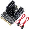MZHOU Adattatore M.2 SATA, Scheda di Espansione da M.2 a SATA3.0 Key-A+E, Scheda Riser SSD Fino a 6 Gbit/s, Chip JMB582, per Windows 8/8.x/10 Linux