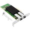 Euqvos PCIe Ethernet Network Card for Intel E810-XXVDA2 E810 Chipset PCIe 4.0 X8 25Gb Dual Port SFP28 LAN Card Support Windows Server/Windows/Linux/VMware/ESX