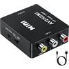 Aolirot Adattatore da Mini AV CVBS a HDMI Video Audio Convertitori 1080P 720, Supporta PAL/NTSC con USB Cavo per PC/WII/N64/TV/PS3/Blu-Ray DVD