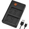 DSTE LC-E12E Batteria USB Dual Quick Charger per LP-E12, Canon EOS M, M2, M10, 100D, Rebel SL1, Kiss X7, M50, M100, M200