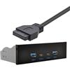 Xiwai Cavo connettore USB-C e USB 3.0 HUB a 4 porte da pannello frontale a scheda madre a 20 pin per alloggiamento CD-ROM da 5,25