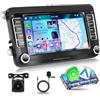 Motorsi 6+128G Motorsi Android Autoradio per VW Passat B6 Polo Golf 5 6 Skoda Seat Touran Tiguan, 7'' Radio Stereo, CarPlay, Android Auto, Bluetooth 5.0, GPS, WiFi, FM/RDS, Telecamera Posteriore, Supporto DAB