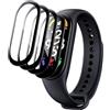 DXULWLM 4 Pezzi Pellicola Protettiva Compatibile con Xiaomi Mi Band 7/8,HD trasparente,3D Copertura Completa,Senza Bolle,Anti-Graffio Pellicola Schermo