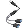 Sooiiyu Adattatore USB C Maschio a Doppia USB Femmina, Splitter da USB C, Adattatore OTG da Tipo C, Compatibile con iPhone 15 Max, MacBook Pro, iPad Air, Surface GO, Xbox One, PS5, Nero