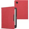 kwmobile Custodia compatibile con Kobo Clara BW/Colour - Cover Jeans Denim con Chiusura Magnetica - eReader Flip Case rosso