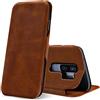 Verco Case per Samsung Galaxy S9 Plus Custodia, Cover a Libro Pelle PU per Samsung S9+ Custodia Premio Booklet Protettiva, Marrone