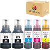 NEXTPAGE 113 Inchiostro per Epson EcoTank 113 compatibile con Epson EcoTank ET-5150 ET-5170 ET-5800 ET-5850 ET-5880 ET-16150 ET-16650 ET-16600 Ecotank Pro ET-16680 PrinterY (5 La confezione