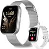 niolina Smartwatch Donna Uomo, 1,75'' Orologio Smartwatch con Effettua/Risposta Chiamate, 120+ Sportive Smart Watch con Contapassi/Sonno/Cardiofrequenzimetro, IP68 Fitness Tracker per Android iOS, Argento