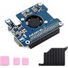 Coolwell PoE HAT (F) for Raspberry Pi 5 / CM 5, 802.3af/at Compliant, High Power Output, Active Cooling Fan, Metal Heatsink, 5V/12V Header, Stackable Design