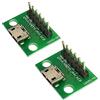 WLGQ Adattatore di prova USB 2.0 Micro B femmina, scheda PCB, connettore di rottura con testa pin da 2,54 mm, strumento di riparazione/prototipazione (confezione da 2)