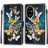 KENHONER Cover Compatibile con Honor 200 Pro, Premium Pelle PU Portafoglio Flip Libro Custodia per Honor 200 Pro [Protezione Completa] - Farfalla