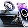 Kaistyle Porta Cellulare Auto per MagSafe [20 Potenti Magneti] 360° Rotazione, Gancio Metallico, Cellulare per Auto Magnetico Compatibile con iPhone Huawei Smartphones