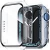 NEW'C 2 Pezzi Cover + Pellicola Prottetiva per Apple Watch Series 8/7 41mm - Custodia HD con protezione in vetro temperato integrata per Apple Watch 41mm Serie 8/7 - Trasparente