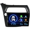 MISONDA 9 pollici IPS 2 Din Android 14 Autoradio per Honda Civic Hatchback 2006-2011 Navigazione GPS Carplay Bluetooth FM WiFi SWC RDS DAB USB Camera-2G+32G