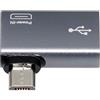 cablecc Adattatore OTG da Micro USB 2.0 a USB standard tipo A femmina, ad angolo retto, 90 gradi, con alimentazione micro USB, per telefono e tablet