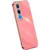 RankOne La Custodia del Telefono è Adatta per OnePlus Nord CE4 Lite 5G (6.67 Inches), Case per Cellulare in Silicone con Telaio Galvanico - Rosso