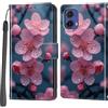 Haninsuze Cover per Motorola Moto G85 5G, Custodia Interno TPU Antiurto Portafoglio con Disegni [schede Fessura] [Supporto Stand] Cover Libro in PU Pelle (Fiore di pesco)