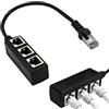ZFRITP 1 connettore RJ45, 1 connettore maschio a 3 prese, splitter RJ45, splitter cavo Ethernet RJ45, adattatore di rete splitter cavo Ethernet RJ45, cavo di prolunga Ethernet.