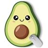 Paulilia Giochi per computer portatili con simpatico cartone animato avocado modello antiscivolo in gomma tappetino per mouse ufficio viaggi con maschio e femmina