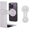 Hosann Century Magnetico Supporto Del Telefono Mobile per Laptop,180 ° Regolabile Supporto Del Telefono Mobile Monitor Laterale per MacBook, Pieghevole Supporto Del Computer (argentato)