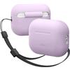 elago Cover in Silicone con Cordino per AirPods Pro 2 | Compatibile con AirPods Pro 2a Gen, Custodia Protettiva, LED Visibile (Lavanda)