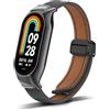 CHULN Cinturino per Compatibili con Xiaomi Mi Band 8, Magnetiche Regolabili Cinturini in Pelle di Alta Qualità per Mi Band 8 Smartwatch.