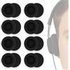 Icyowls 16 pezzi cuscinetti in schiuma, pad auricolari di ricambio 50mm, cuscinetti morbidi per cuffie/headset, traspiranti, confortevoli, fonoassorbenti, neri, facili da montare e durevoli