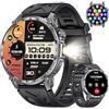 Miecgth Smartwatch Uomo, 1,7'' Militari Orologio smart watch uomo Torcia 100 Giorno Standby Chiamate Bluetooth 120+ Modalità Sportive SpO2 Cardiofrequenzimetro Sonno IP68 Android iOS (Silicone)