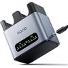 llano 20W LP-E17 caricabatterie rapido a doppio slot compatibile con Canon batterie EOS R50, R8,R10,R100,RP,T6i,T7i,T8i,T6S,SL2, SL3,M3, M5,M6,77D,200D,750D, display LED, USB-C, lega di alluminio CNC