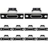 VISSQH 10 x connettore USB 3.1 Tipo C femmina,connettore saldatura USB C,Presa pannello montaggio 3A 2 pin per DIY(Nero)