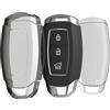 kwmobile Custodia Chiave Auto Compatibile con Hyundai con 3 tasti Keyless Go Cover - Guscio Telecomando Macchina - TPU Morbido - Case Trasparente - nero/trasparente
