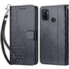 KENHONER Compatibile Cover con Oppo A53s 4G,Premium Pelle PU Portafoglio Flip Libro Custodia Cover per Oppo A11S [Protezione Completa] (Nero 3D)