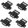 chenyang Confezione da 5 connettori USB C fai da te, USB C 6 Pin PD 65 W carica attacco femmina riparazione adattatore saldatura di ricambio con fori di montaggio SCEW tipo piatto
