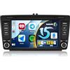 CAMECHO 6+128G 8 Core CAMECHO Android 15 Autoradio per Skoda Octavia II MK2 Yeti Rapid Superb Roomster, 8 Pollici Bluetooth Radio Carplay Wireless con Android Auto FM/RDS GPS WIFI Mirror Link 32EQ +Canbus